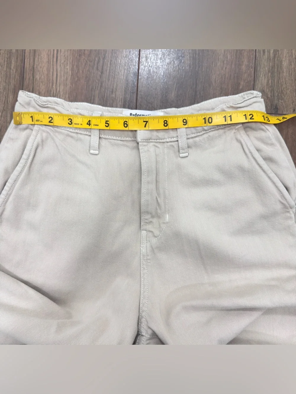 REFORMATION 100% organic cotton lggy Super Wide Leg Slouch women’s  jeans- Cream - Picture 8 of 10